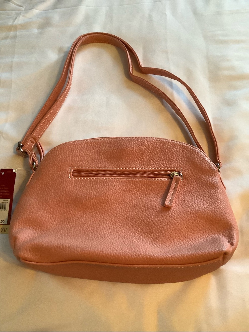 Textured Salmon Pebbled Shoulder Bag